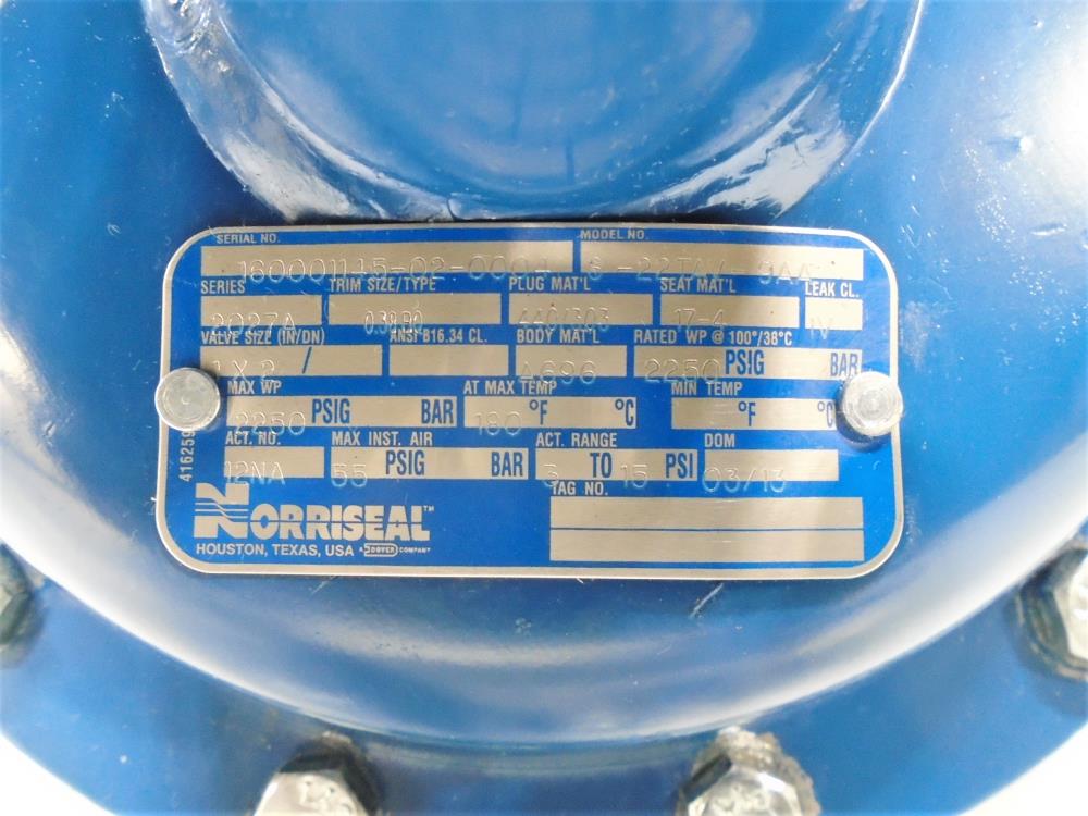 Norriseal 1"x2" High Pressure Control Valve, S-22TAV-9AA, Carbon Steel